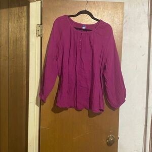 Old Navy Fuchsia Button-Up Blouse womens size 2X